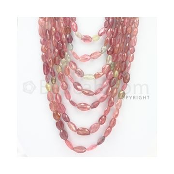 7.50 to 12.00 mm - 7 Lines - Multi-Sapphire Smooth Beads - 14 to 24 inches (MSFLB1015)