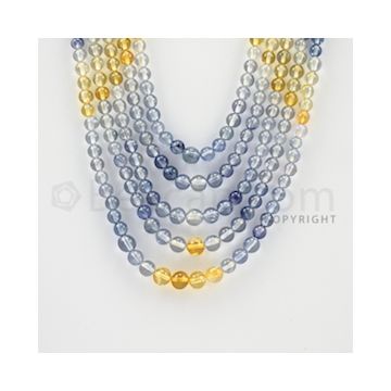 3.50 to 6.00 mm - 5 Lines - Multi-Sapphire Smooth Beads - 17 to 20 inches (MSSB1013)