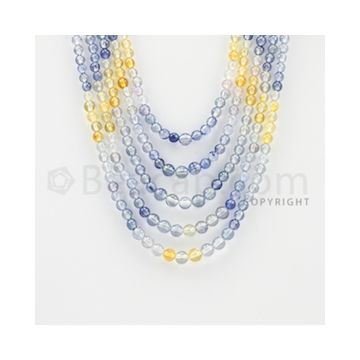 3.80 to 5.50 mm - 5 Lines - Multi-Sapphire Smooth Beads - 14 to 18 inches (MSSB1016)