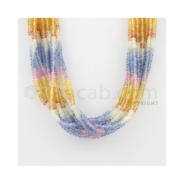 3.30 to 4.00 mm - 11 Lines - Multi-Sapphire Faceted Beads - 17.5 inches (MSFB1034)