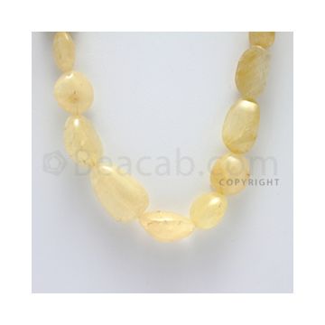 10.00 to 25.00 mm - 1 Line - Yellow Sapphire Tumbled Beads - 25 inches (YSaSTu1004)