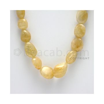 8.50 to 20.00 mm - 1 Line - Yellow Sapphire Tumbled Beads - 24 inches (YSaSTu1005)