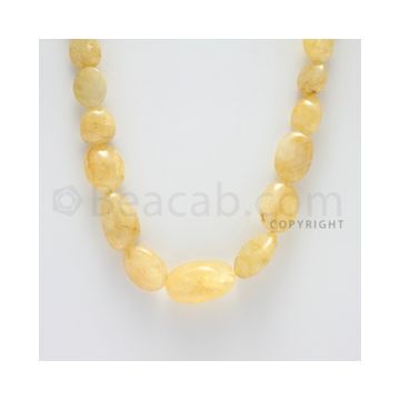 9.50 to 22.00 mm - 1 Line - Yellow Sapphire Tumbled Beads - 24 inches (YSaSTu1009)