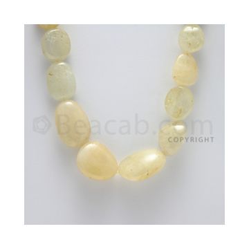 14.50 to 29.00 mm - 1 Line - Yellow Sapphire Tumbled Beads - 22 inches (YSaSTu1010)
