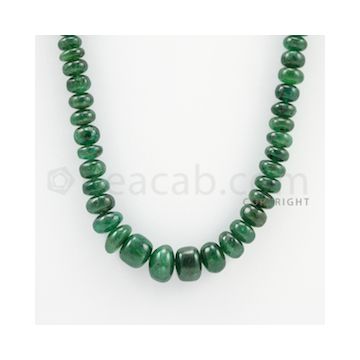 6.00 to 12.50 mm - 1 Line - Emerald Smooth Beads - 23 inches (EmSB1040)