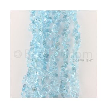 7.00 to 8.80 mm - 6 Lines - Blue Topaz Drop Beads - 8 inches (BT1008)