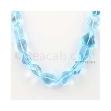 17.00 to 20.00 mm - 1 Line - Blue Topaz Tumbled Beads - 14 inches (BTTuB1002)
