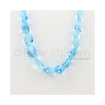 19.00 to 25.00 mm - 1 Line - Blue Topaz Tumbled Beads - 16 inches (BTTuB1003)
