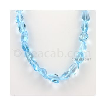 15.00 to 20.00 mm - 1 Line - Blue Topaz Tumbled Beads - 24 inches (BTTuB1004)