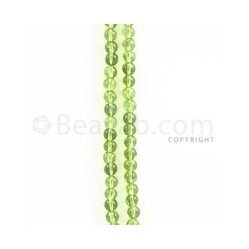 4.80 to 5.00 mm - 2 Lines - Peridot Smooth Beads - 14.75 inches (PSB1003)