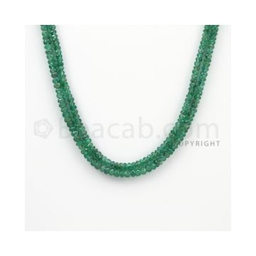 2.80 to 3.60 mm - 2 Lines - Emerald Faceted Beads - 16 inches (EmFB1028)