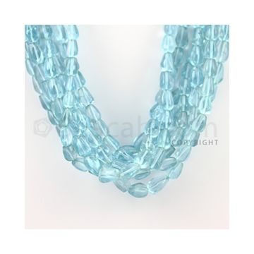 8.50 to 11.00 mm - 8 Lines - Blue Topaz Tumbled Beads - 16 inches (BTTuB1006)