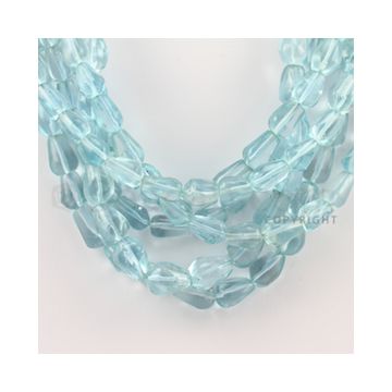 9.00 to 11.00 mm - 6 Lines - Blue Topaz Tumbled Beads - 18 inches (BTTuB1007)