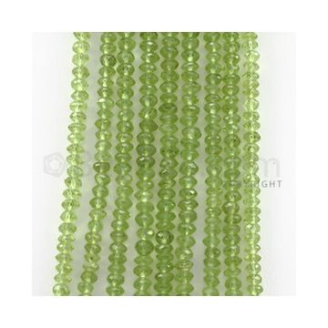 4.00 to 4.50 mm - 9 Lines - Peridot Faceted Beads - 14.25 inches (PFB1007)