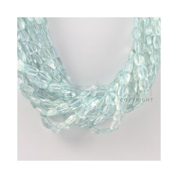 6.50 to 11.00 mm - 13 Lines - Aquamarine Faceted Rectangle Beads - 15 inches (AqFReB1003)