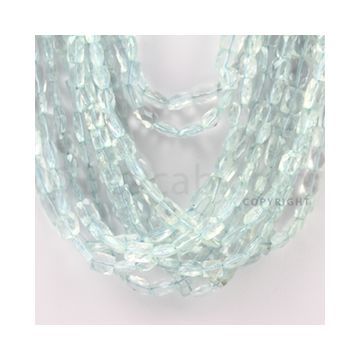 6.00 to 11.00 mm - 11 Lines - Aquamarine Faceted Rectangle Beads - 14.5 inches (AqFReB1004)