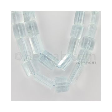 7.00 to 22.00 mm - 2 Lines - Aquamarine Tube Beads - 23 inches (AqTubeB1005)