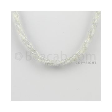 2.50 to 2.80 mm - 3 Lines - White Sapphire Faceted Beads - 15.5 inches (WSFB1001)