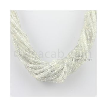 2.50 to 5.00 mm - 15 Lines - White Sapphire Faceted Beads - 15.5 inches (WSFB1002)