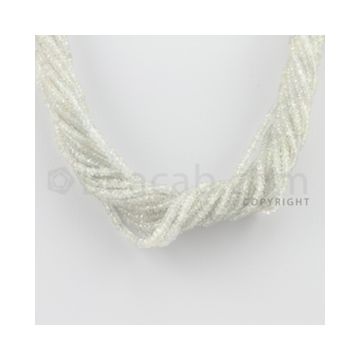 2.00 to 3.20 mm - 15 Lines - White Sapphire Faceted Beads - 15.5 inches (WSFB1003)