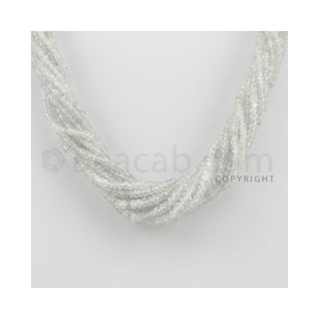 2.30 to 4.20 mm - 8 Lines - White Sapphire Faceted Beads - 15.5 inches (WSFB1004)
