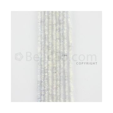 2.10 to 2.50 mm - 9 Lines - White Sapphire Faceted Beads - 15 inches (WSFB1006)