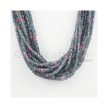 2.40 to 5.10 mm - 10 Lines - Multi-Sapphire Faceted Beads - 17 to 18 inches (MSFB1036)