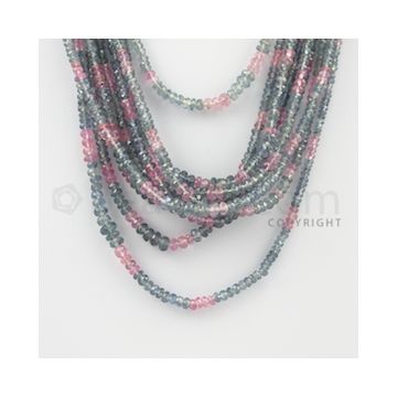 2.80 to 5.30 mm - 9 Lines - Multi-Sapphire Faceted Beads - 12 to 19 inches (MSFB1035)