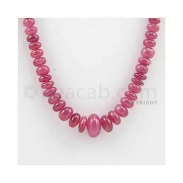3.00 to 11.30 mm - 1 Line - Ruby Smooth Beads - 17 inches (RSB1039)
