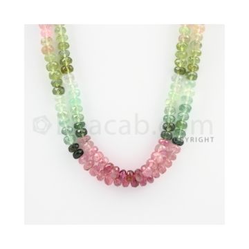 5.50 to 6.00 - 2 Lines - Tourmaline Faceted Beads - 18 to 19 inches (MuToFB1032)