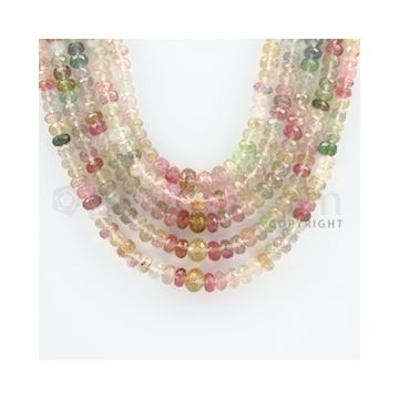 3.00 to 6.50 mm - 5 Lines - Tourmaline Faceted Beads - 18 to 21 inches (MuToFB1033)
