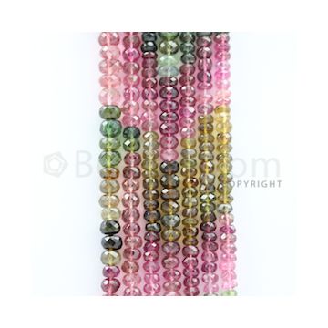 4.50 to 7.00 mm - 7 Lines - Tourmaline Faceted Beads - 15 to 17.50 inches (MuToFB1034)