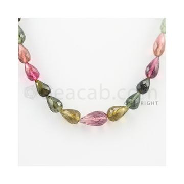 6.00 to 10.00 mm - 1 Line - Tourmaline Drops - 14.5 inches (MuToFD1002)