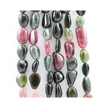 14 to 23 mm - 6 Lines - Tourmaline Gemstone Tumbled Beads - 2528.00 carats (ToTuB1032)