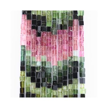 4 to 5.50 mm - 12 Lines - Tourmaline Gemstone Cube Beads - 877.00 carats (ToCube1001)