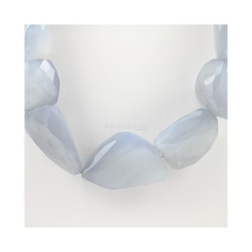 23 to 36 mm - 1 Line - Chalcedony Gemstone Faceted Tumbled Beads - 1482.00 carats (ChalFTuB1001)
