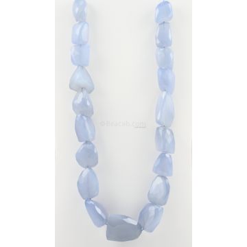 11 to 35 mm - 1 Line - Chalcedony Gemstone Faceted Tumbled Beads - 1455.45 carats (ChalFTuB1003)