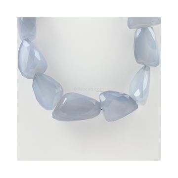 20 to 34 mm - 1 Line - Chalcedony Gemstone Faceted Tumbled Beads - 1241.80 carats (ChalFTuB1006)