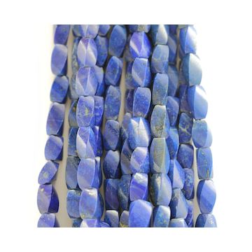 12.50 to 15.50 mm - 6 Lines - Lapis Lazuli Gemstone Faceted Tumbled Beads - 1181.00 carats (LapisB1012)
