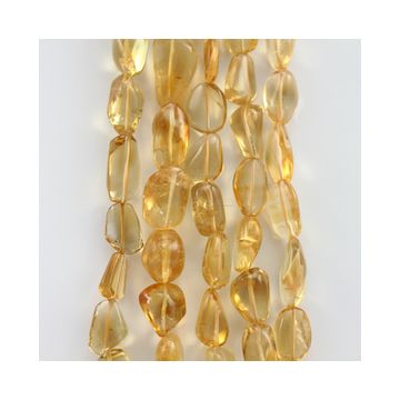 14.50 to 21.00 mm - 5 Lines - Citrine Gemstone Tumbled Beads - 1538.00 carats (CitTuB1002)