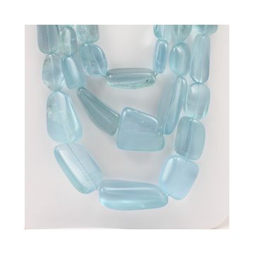 11 to 35 mm - 3 Lines - Tumbled Aquamarine Beads - 1207.85 carats (AqTuB1037)