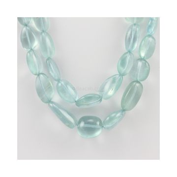 9.80 to 23 mm - 2 Lines - Aquamarine Gemstone Tumbled Beads - 500.00 carats (AqTuB1040)