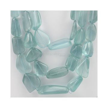 12 to 36 - 3 Lines - Aquamarine Gemstone Tumbled Beads - 1624.35 carats (AqTuB1053)