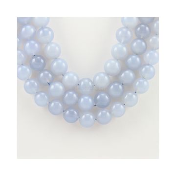 10 to 10.50 mm - 3 Lines - Chalcedony Gemstone Smooth Beads - 886.00 carats (ChalSmB1001)