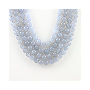 8.40 to 9.50 mm - 4 Lines - Chalcedony Gemstone Smooth Beads - 841.00 carats (ChalSmB1002)