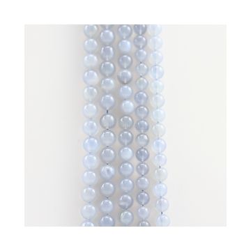 7.40 to 9.50 mm - 5 Lines - Chalcedony Gemstone Smooth Beads - 1047.80 carats (ChalSmB1003)