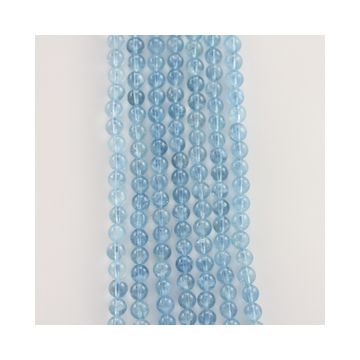 8 to 8.50 mm - 7 Lines - Aquamarine Gemstone Smooth Beads - 1286.00 carats (AqSB1002)