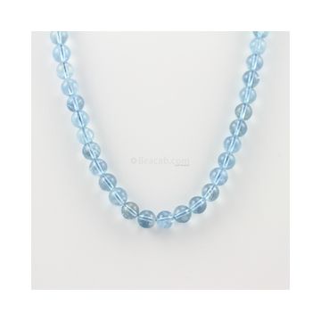 8 to 8.40 mm - 1 Line - Aquamarine Gemstone Smooth Beads - 187.00 carats (AqSB1007)