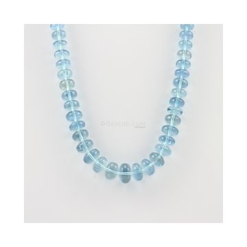 7 to 12.50 mm - 1 Line - Aquamarine Gemstone Smooth Beads - 280.00 carats (AqSB1009)