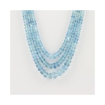 2.50 to 8.00 mm - 3 Lines - Aquamarine Gemstone Faceted Beads - 157.74 carats (AqFRoB1005)